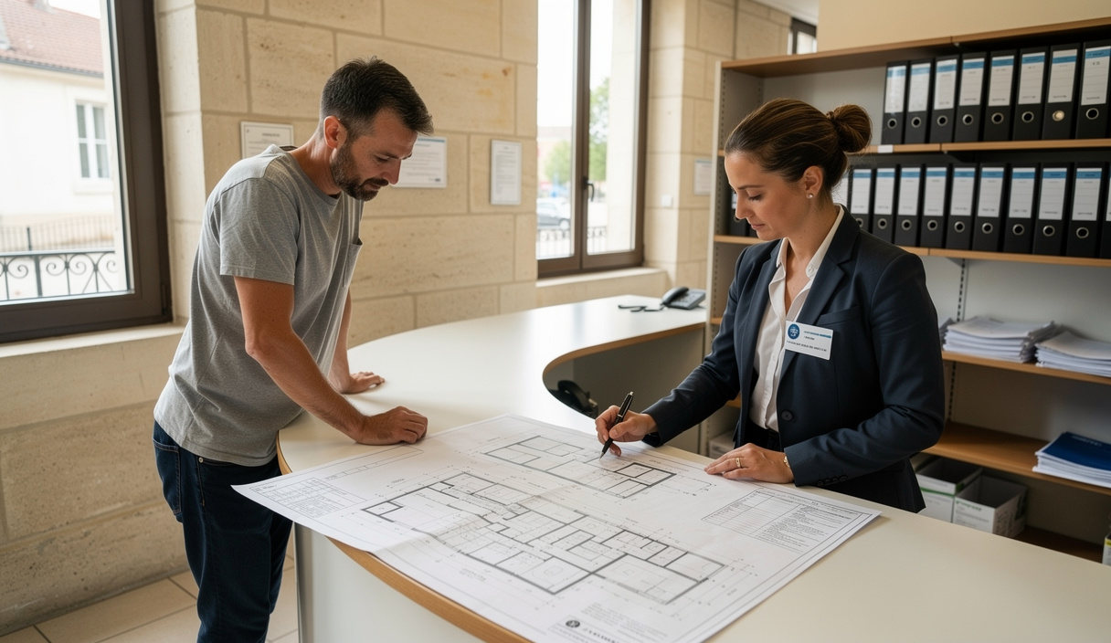 Dépôt d'un permis de construire en mairie