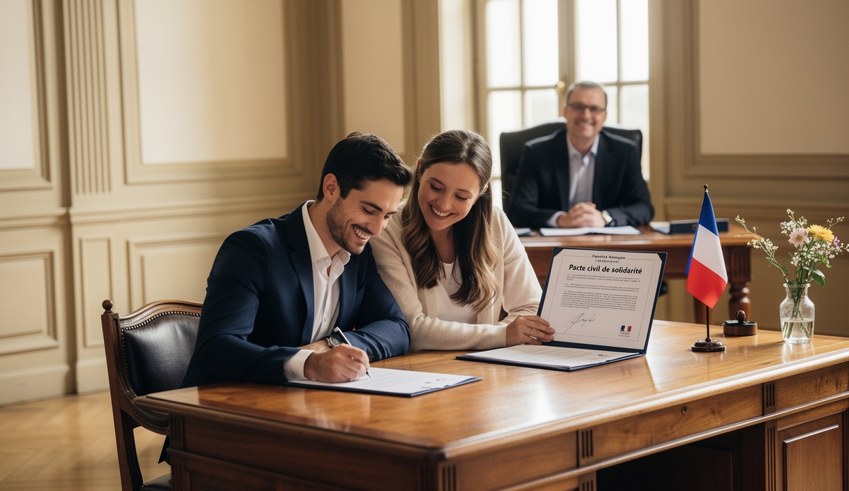 Enregistrement d'un PACS en mairie
